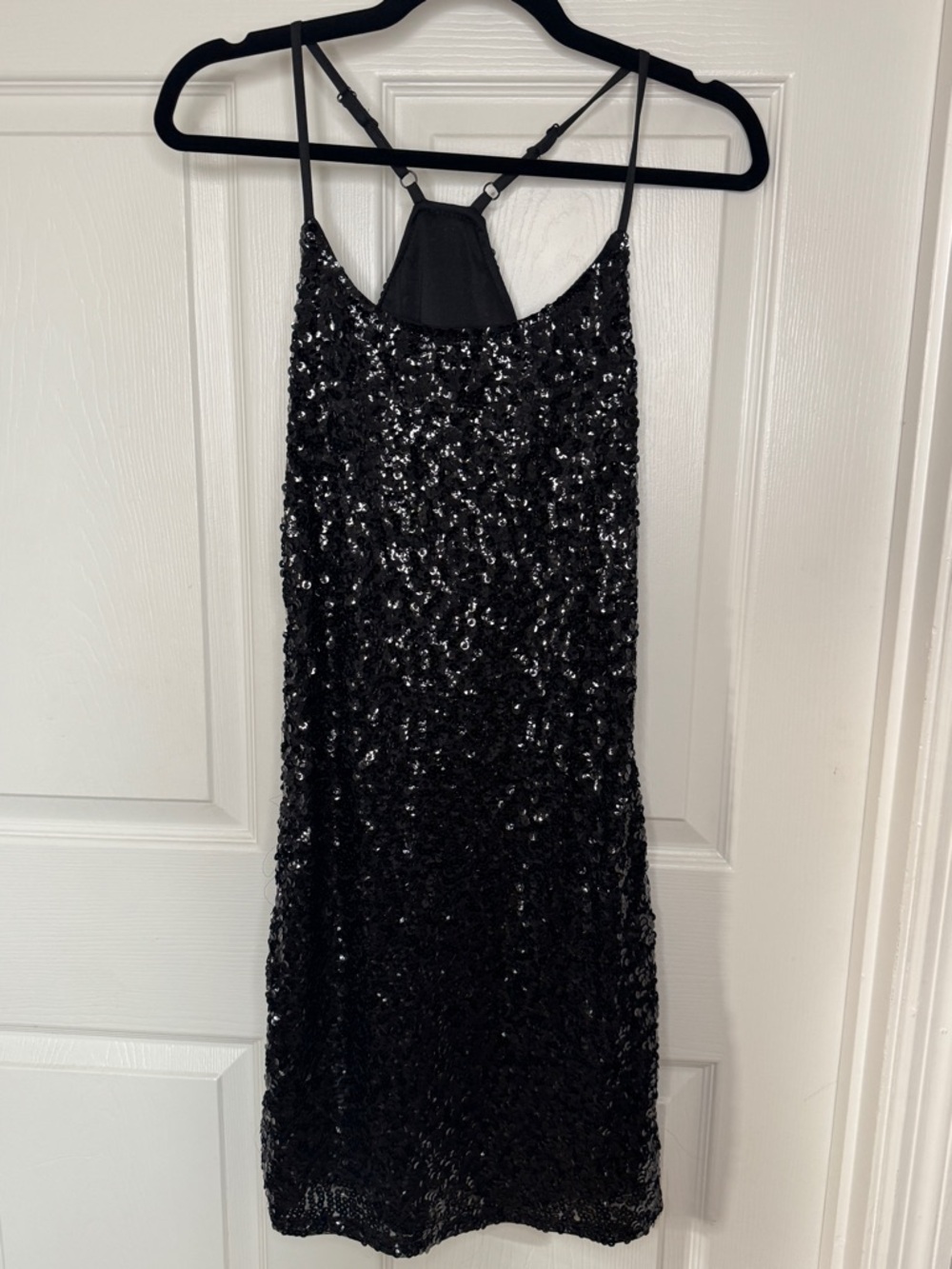 Black Sequin Slip Dress - Elegant Party Dress
